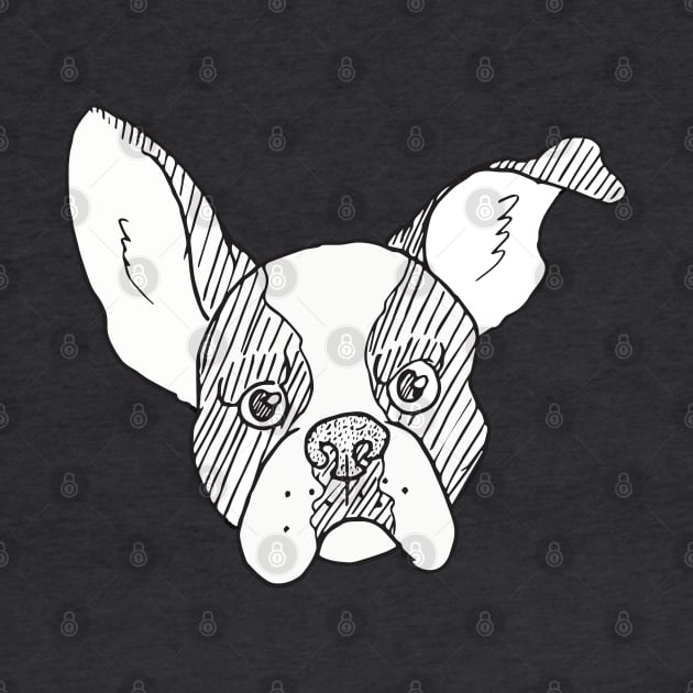 Grumpy B&W Boston Terrier by CloudWalkerDesigns